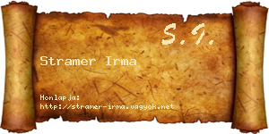 Stramer Irma névjegykártya